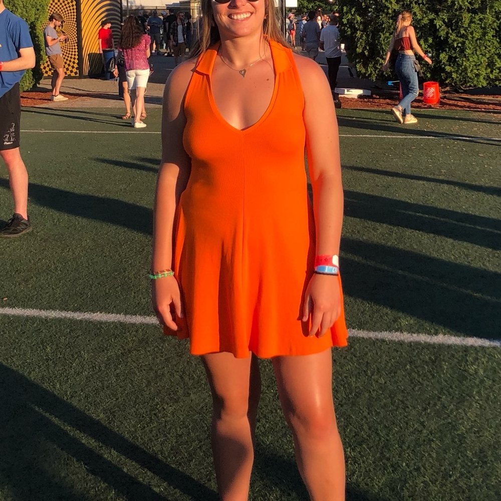 Zara Orange Cotton Dress